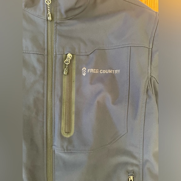 Free Country, Men’s Wind & Water Resistant Soft Shell Jacket, Navy, Medium - Picture 6 of 7